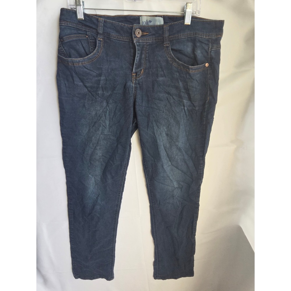 Jolt Jeans Womens Blue Dark Wash Slim Mid Rise Tapered